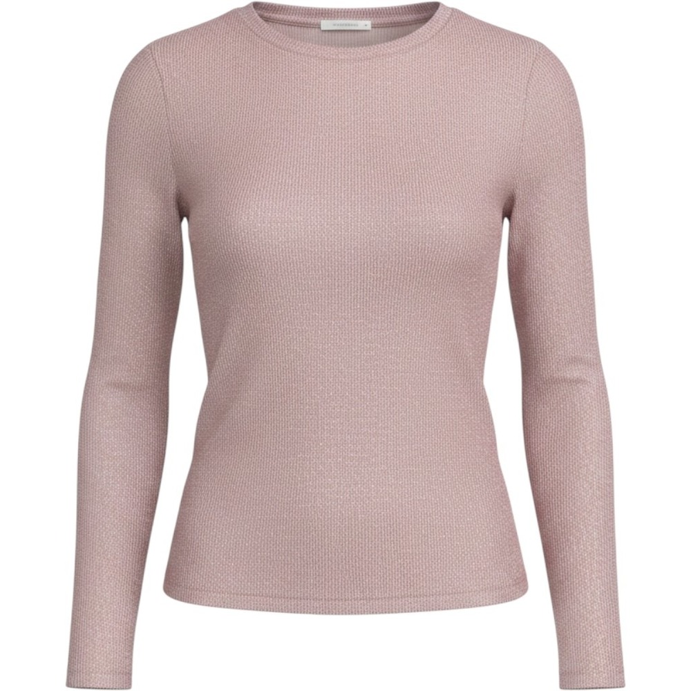 A New Day Womens Long Sleeve Sparkle Knit Glam Top‎ L Mauve /Silver Chic Party